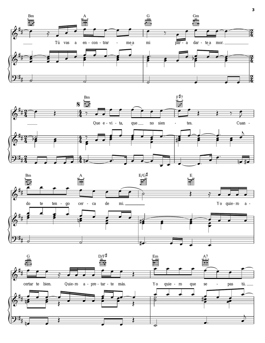 La Contestacion La Contestacion Piano, Vocal, Guitar scores gallery preview page 3