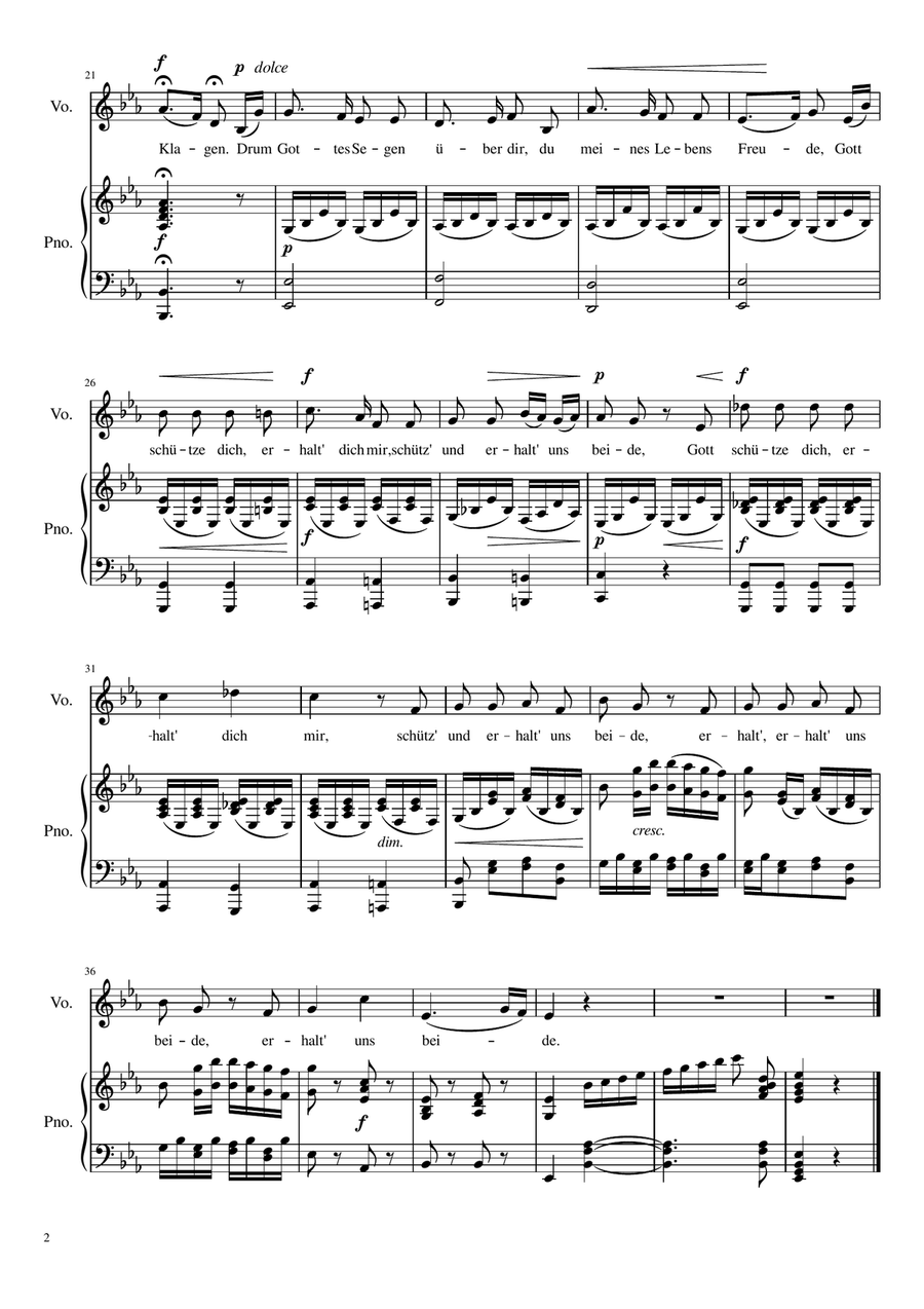 Ich liebe dich - Eb Major Voice Solo scores gallery preview page 3