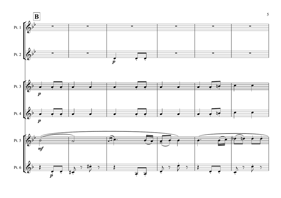 Symphony No. 7, 2nd Movement - Beethoven (Brass sextet w. timpani) Small Ensemble scores gallery preview page 5