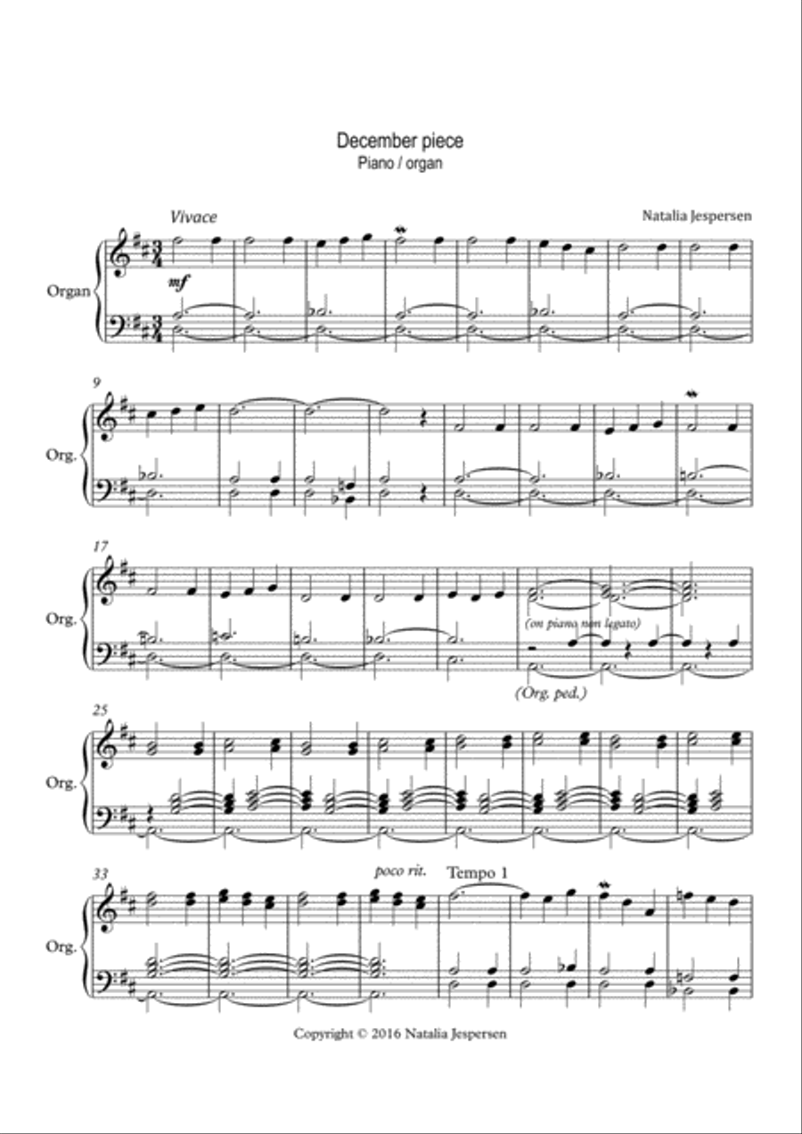 December piece December piece Piano Solo scores gallery preview page 1