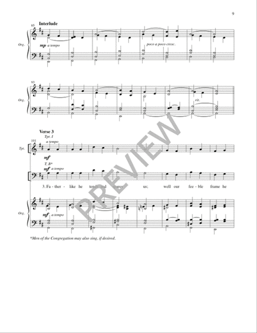 Praise, My Soul, the King of Heaven - Full Score and Parts 4-Part scores gallery preview page 10