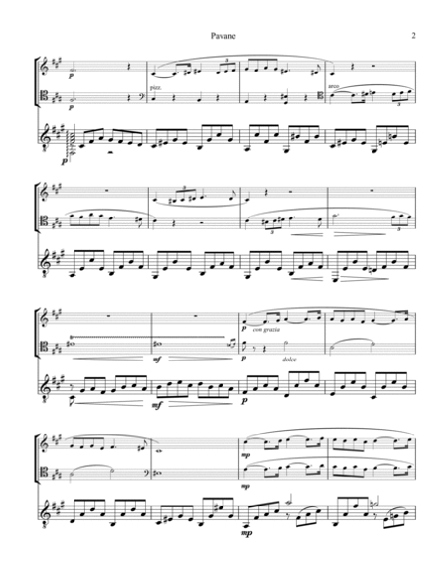 Pavane Op. 50 for violin, cello and guitar Pavane Op. 50 for violin, cello and guitar Cello scores gallery preview page 3