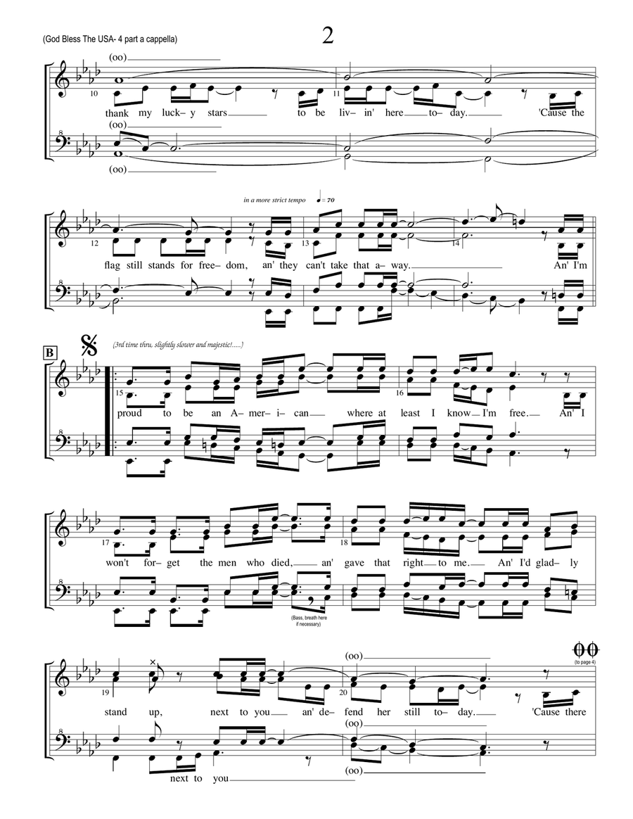 God Bless The Usa SSAA scores gallery preview page 2