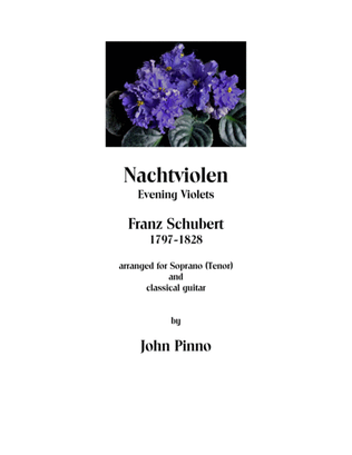 Book cover for Nachtviolen (Franz Schubert) arranged for soprano (or tenor) and classical guitar