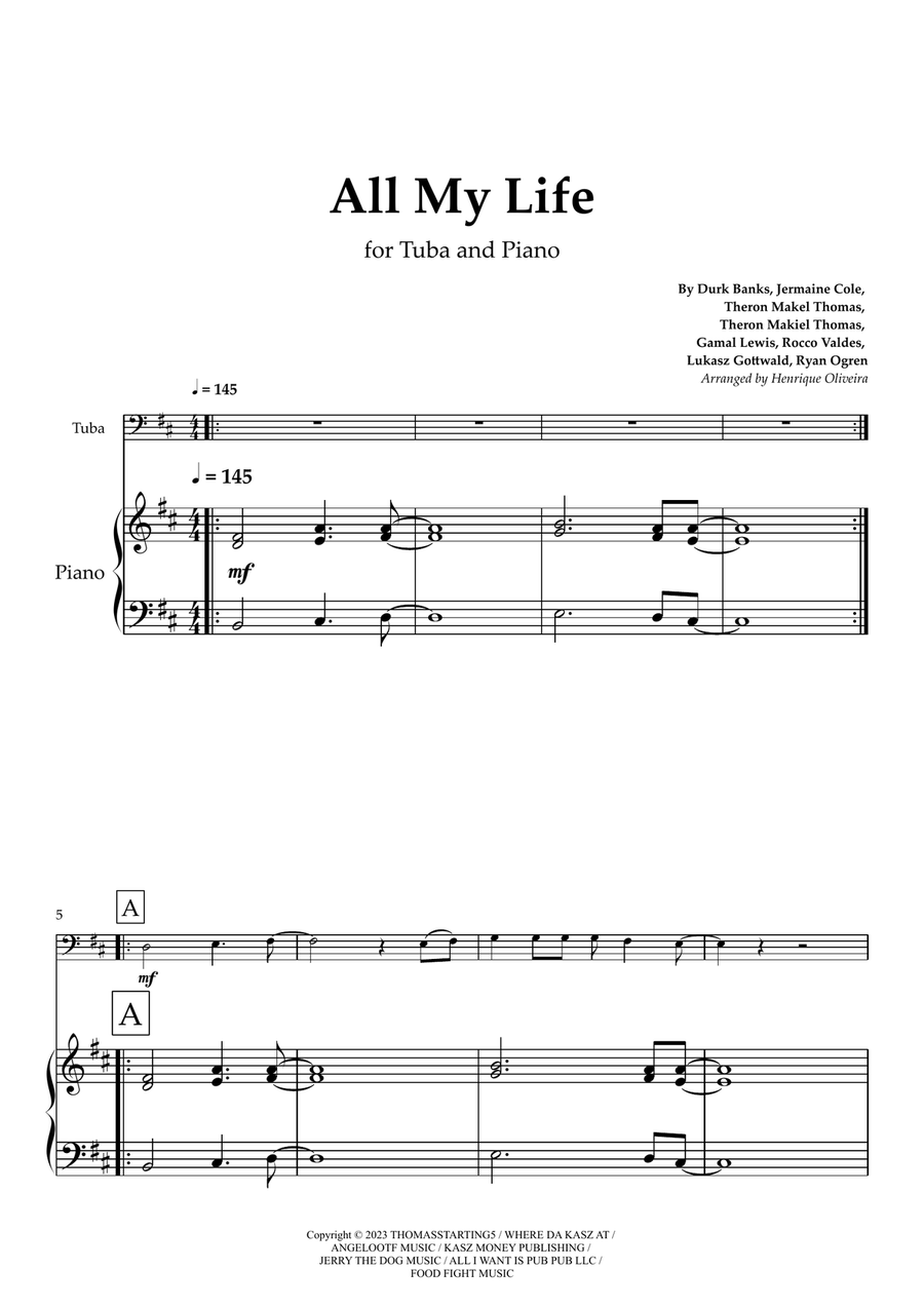 All My Life Chamber Music scores gallery preview page 1