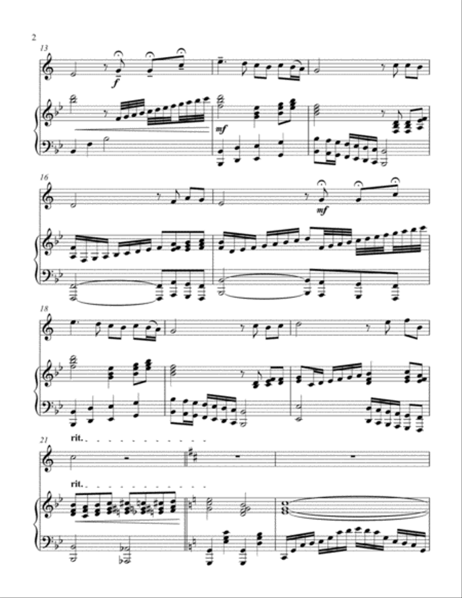 How Great Thou Art (treble Bb instrument solo) Piano scores gallery preview page 3