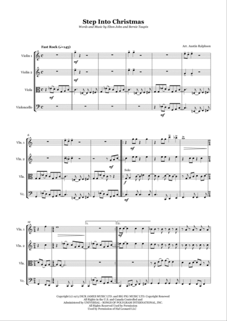 Step Into Christmas String Quartet scores gallery preview page 3