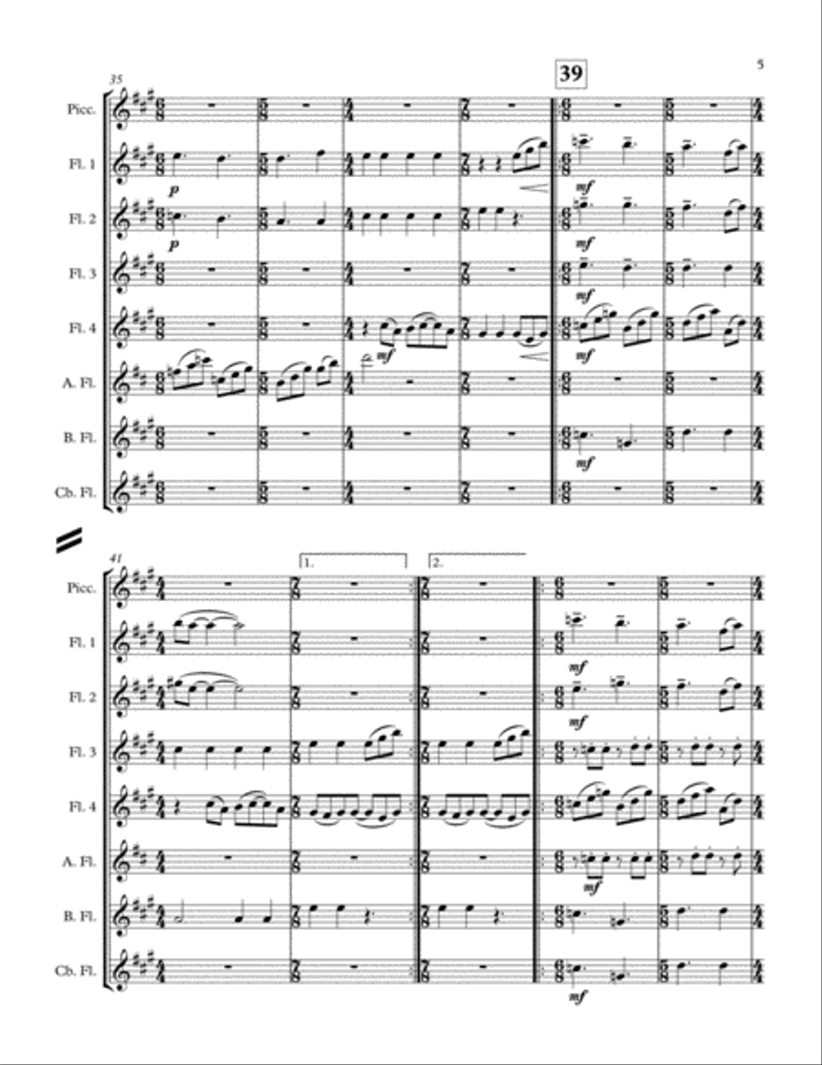 Here Comes The Sun Woodwind Ensemble scores gallery preview page 5