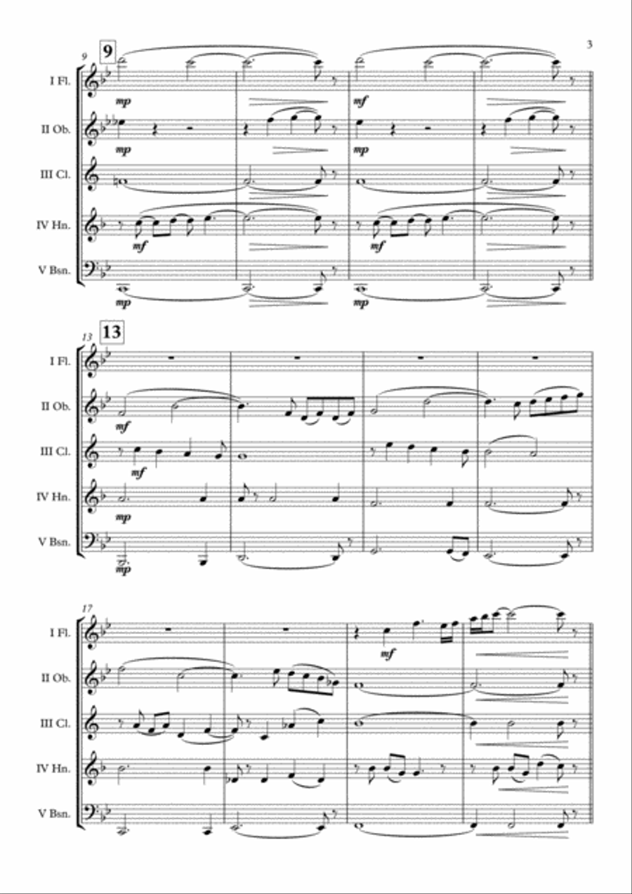 Out Of Africa End Title (you Are Karen) Woodwind Quintet scores gallery preview page 4