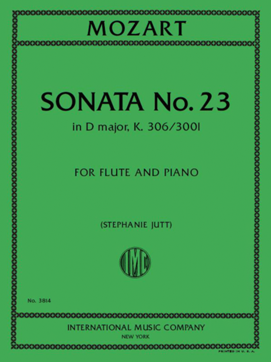 Sonata No. 23 In D Major, K. 306/300L