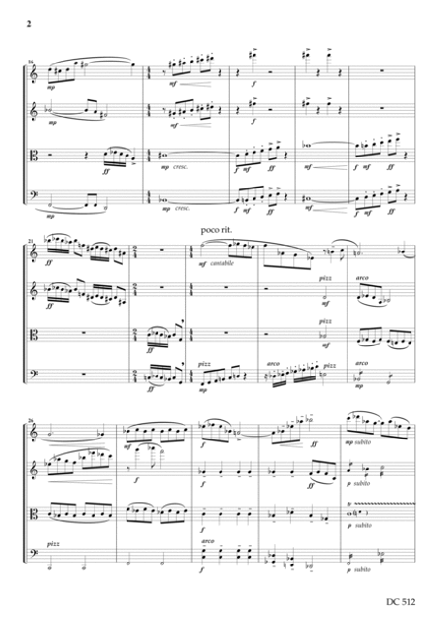 String Quartet No. 6 (Lochrian) (score) String Quartet scores gallery preview page 2