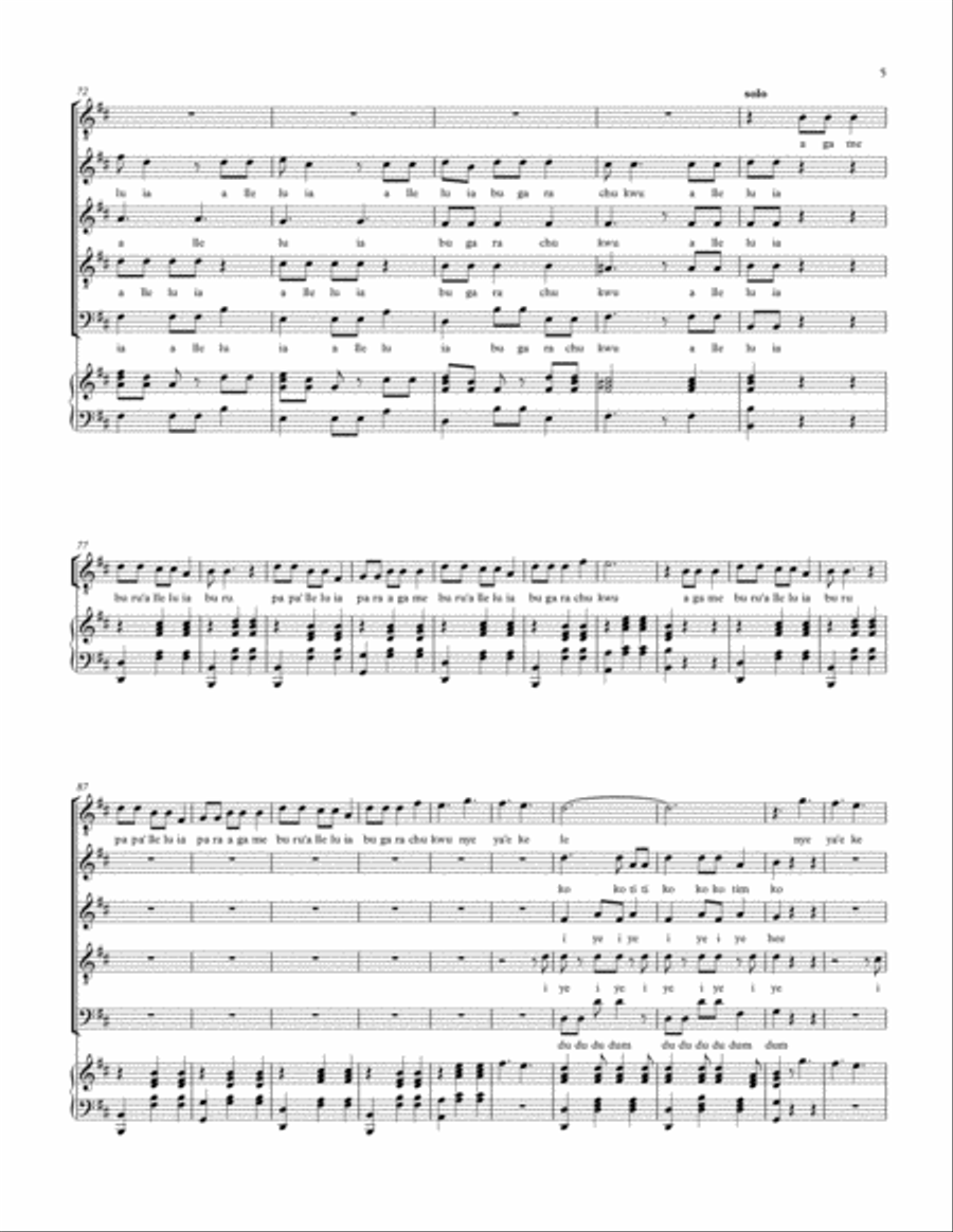 BURU ALLELUIA song BURU ALLELUIA song 4-Part scores gallery preview page 5