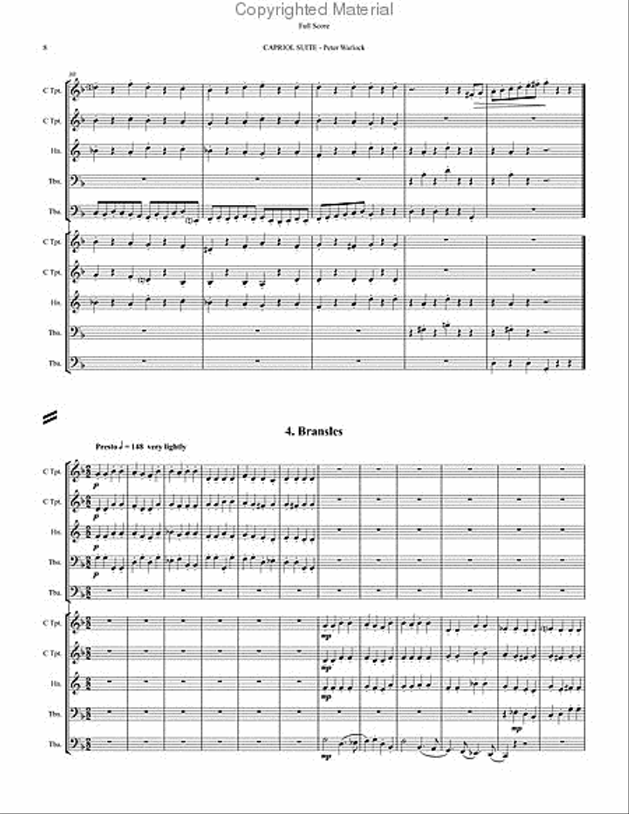 Capriol Suite Score scores gallery preview page 6