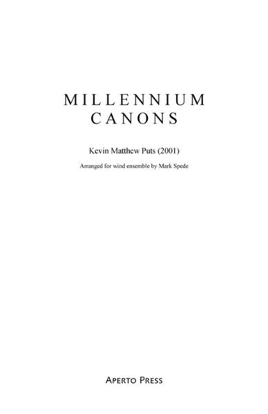 Millennium Canons (conductor's score)