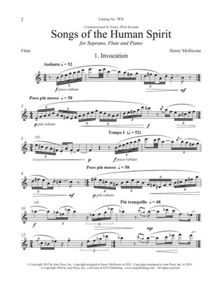 Songs of the Human Spirit (Flute Part) (Downloadable)