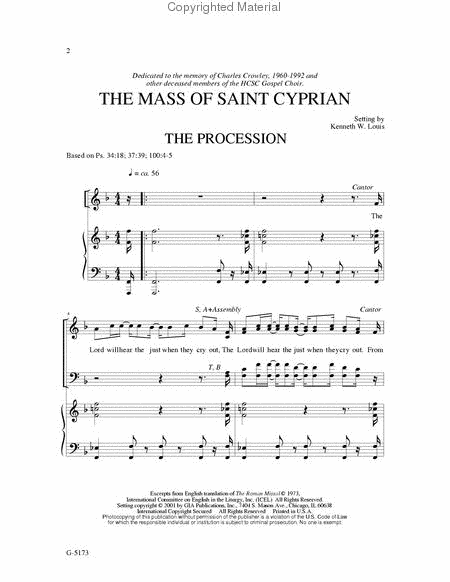 The Mass of Saint Cyprian - Choral / Accompaniment edition image number null