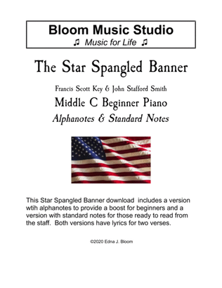 The Star Spangled Banner for Beginner Piano