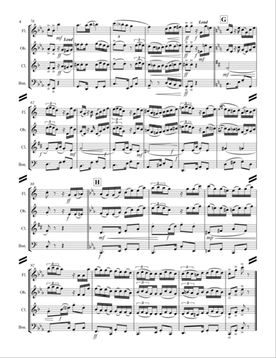 El Choclo (Tango) (for Woodwind Quartet) Woodwind Quartet scores gallery preview page 5