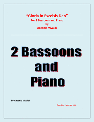 Book cover for Gloria In Excelsis Deo - 2 Bassoons and Piano - Advanced Intermediate - Chamber music