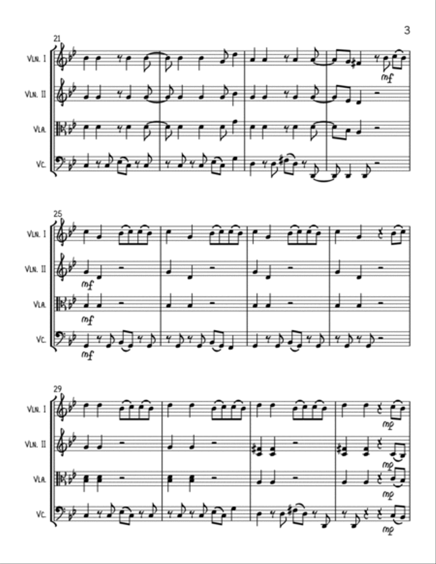 Bad Guy String Quartet scores gallery preview page 3