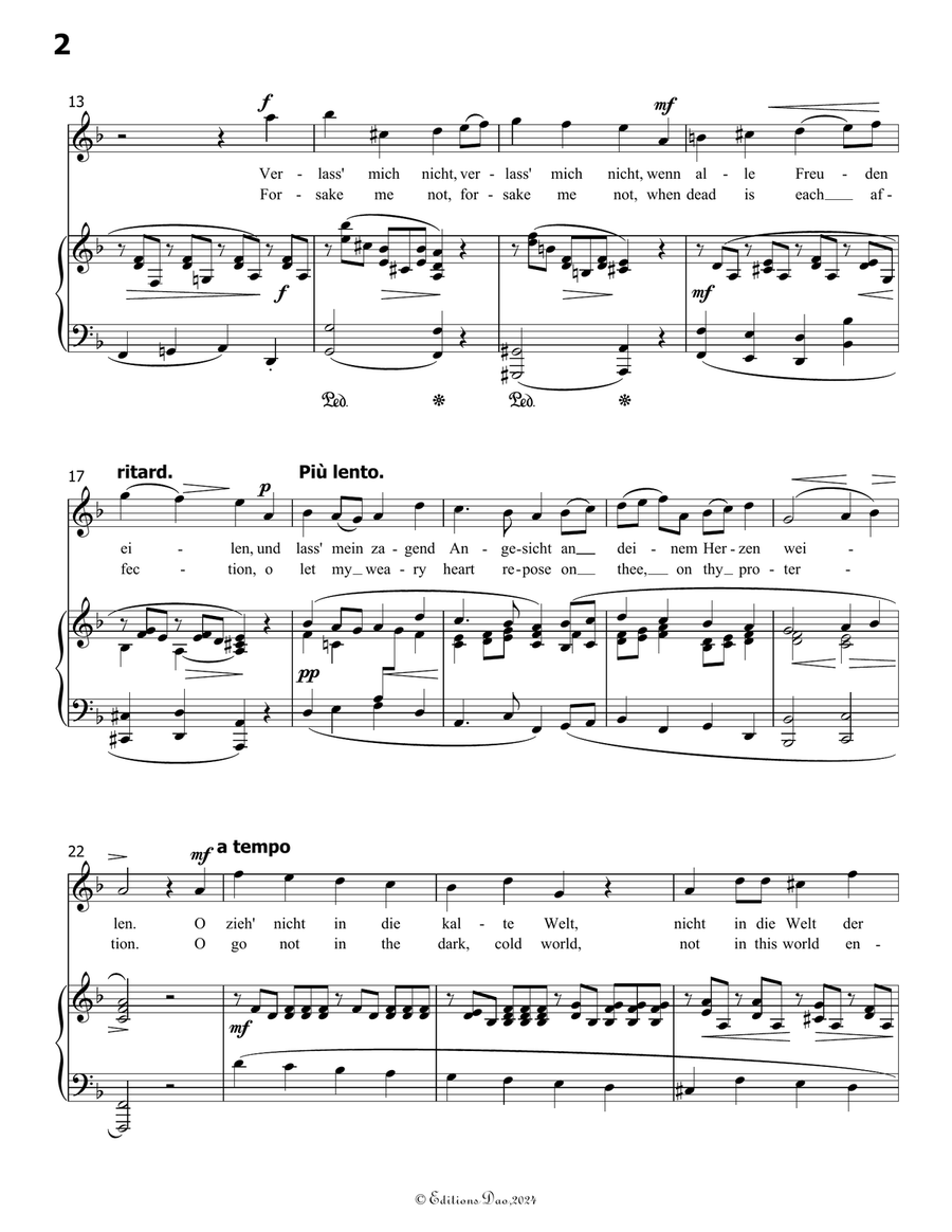 Verlass mich nicht, by Robert Franz, in d minor Voice scores gallery preview page 4