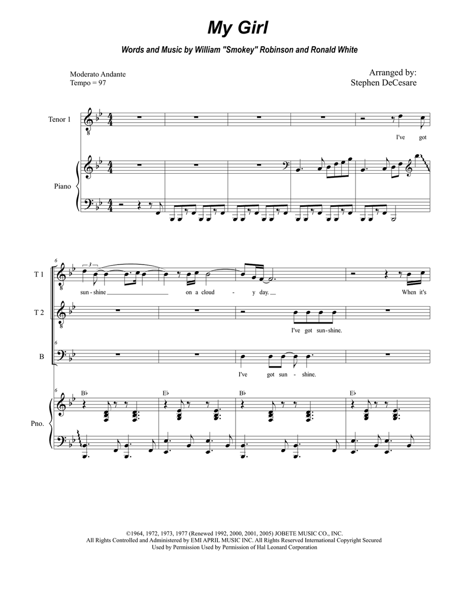 My Girl TTB scores gallery preview page 1