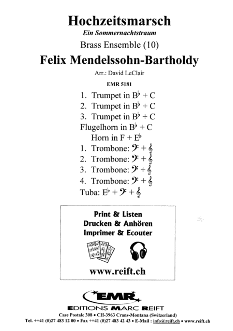Wedding March Brass Ensemble scores gallery preview page 2