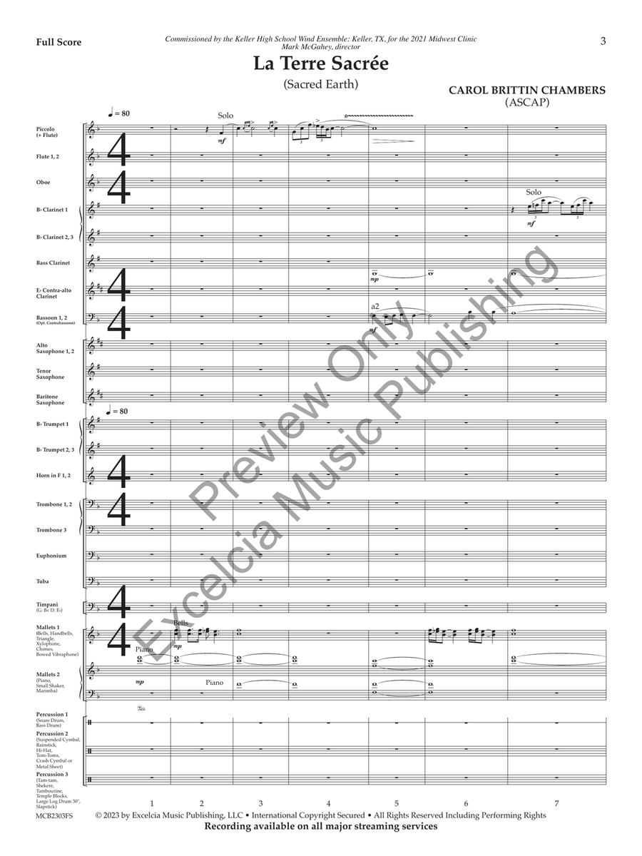 La Terre Sacrée (Score) Concert Band scores gallery preview page 4