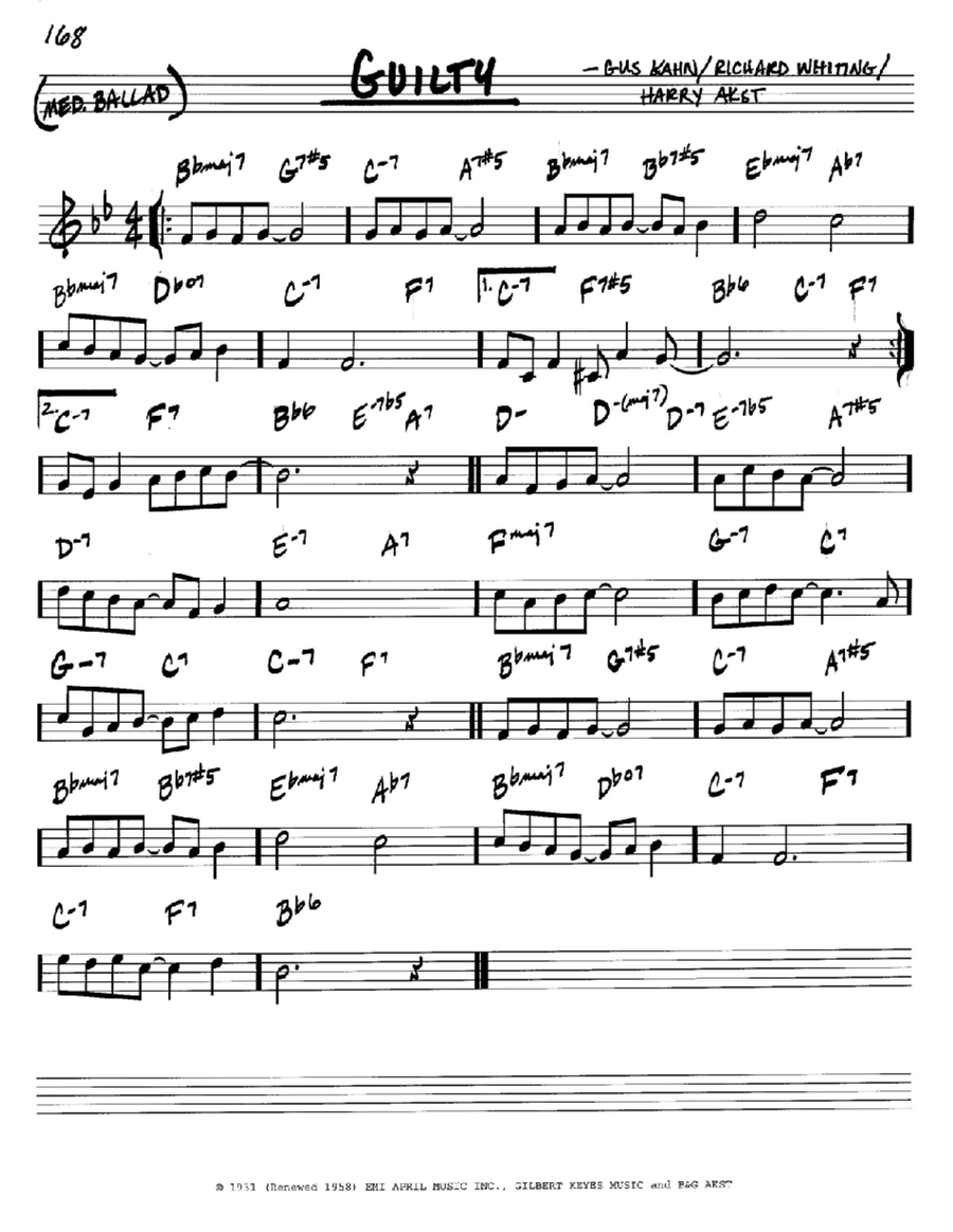Guilty Guilty Piano scores gallery preview page 1