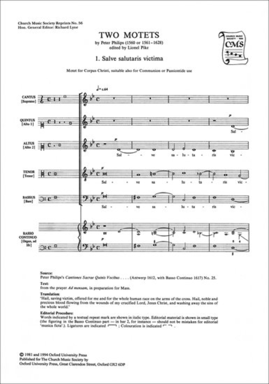 Two Motets Two Motets Divisi scores gallery preview page 1