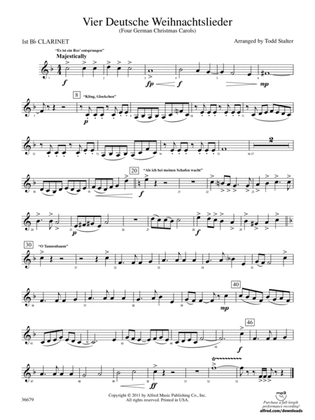 Vier Deutsche Weihnachtslieder: 1st B-flat Clarinet