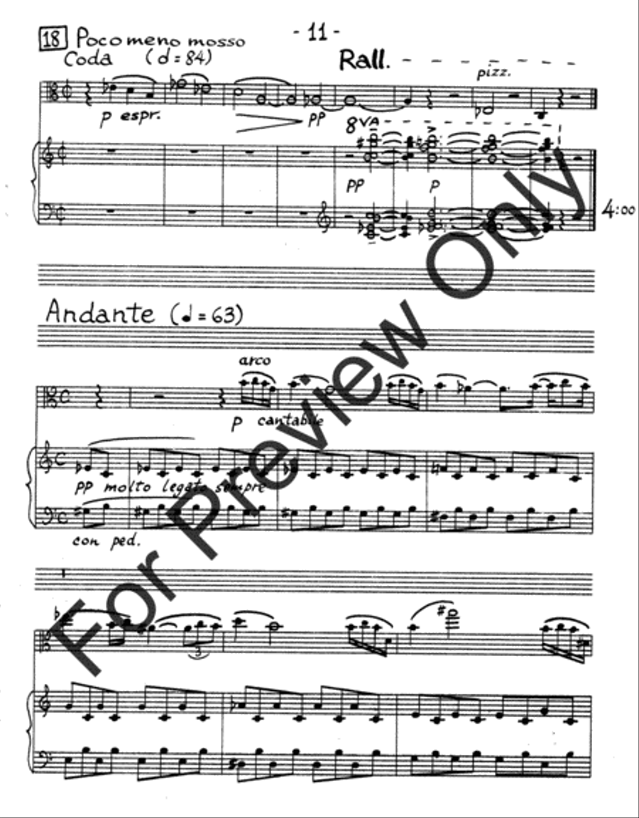 Sonata For Viola and Piano Piano Accompaniment scores gallery preview page 14