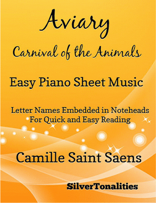 Book cover for Aviary Carnival of the Animals Easy Piano Sheet Music