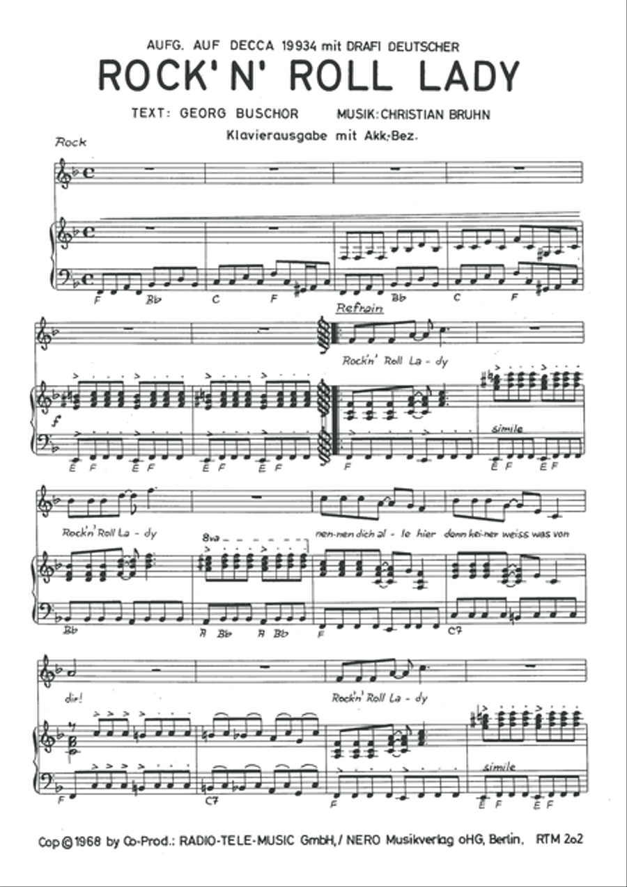 Rock'n'Roll Lady Rock'n'Roll Lady Piano, Vocal scores gallery preview page 3