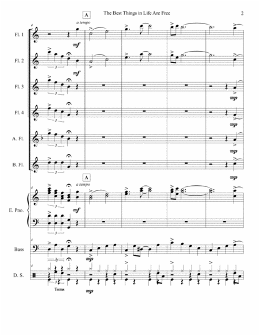 The Best Things In Life Are Free Woodwind Ensemble scores gallery preview page 2