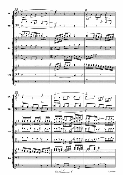 Epithalamium - Wedding Anthem for Choir, String Quartet & Organ image number null