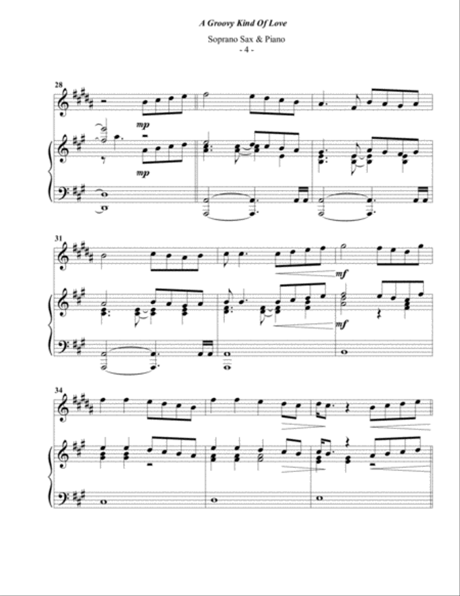A Groovy Kind Of Love Soprano Saxophone scores gallery preview page 4
