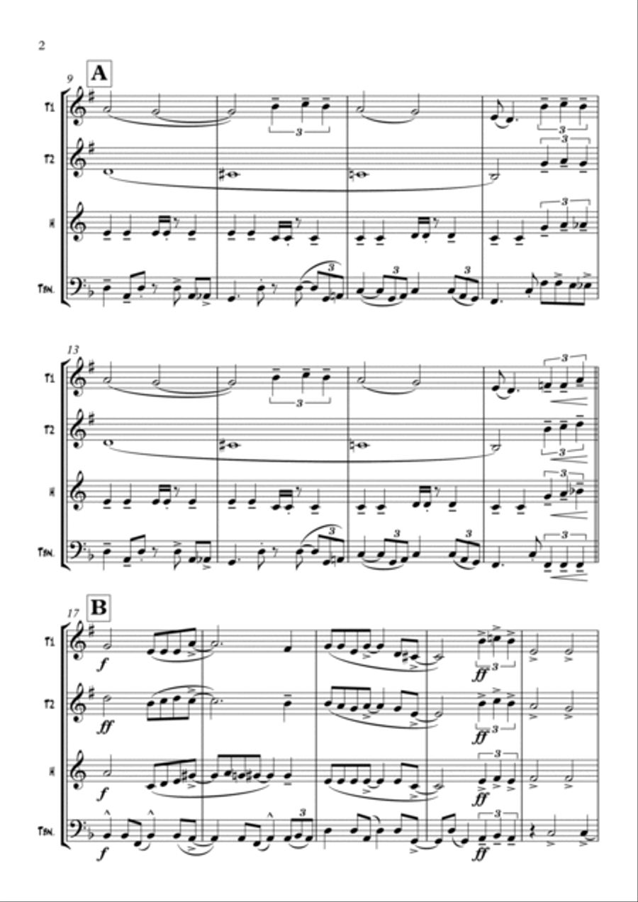Isn't She Lovely Isn't She Lovely Brass Quartet scores gallery preview page 2