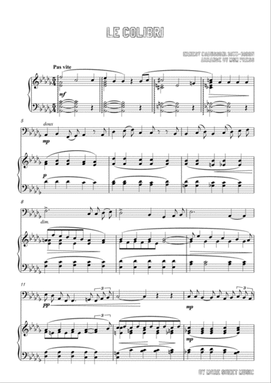 Chausson-Le colibri, for Cello and Piano Piano scores gallery preview page 3