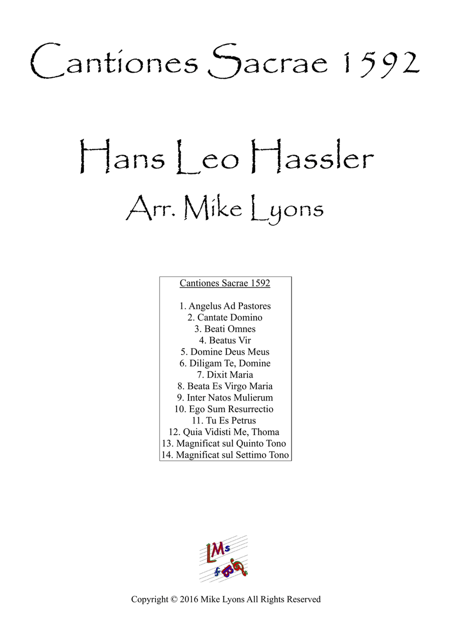 Cantiones Sacrae 1592 - Hans Leo Hassler (Brass Quartet) Brass Quartet scores gallery preview page 1
