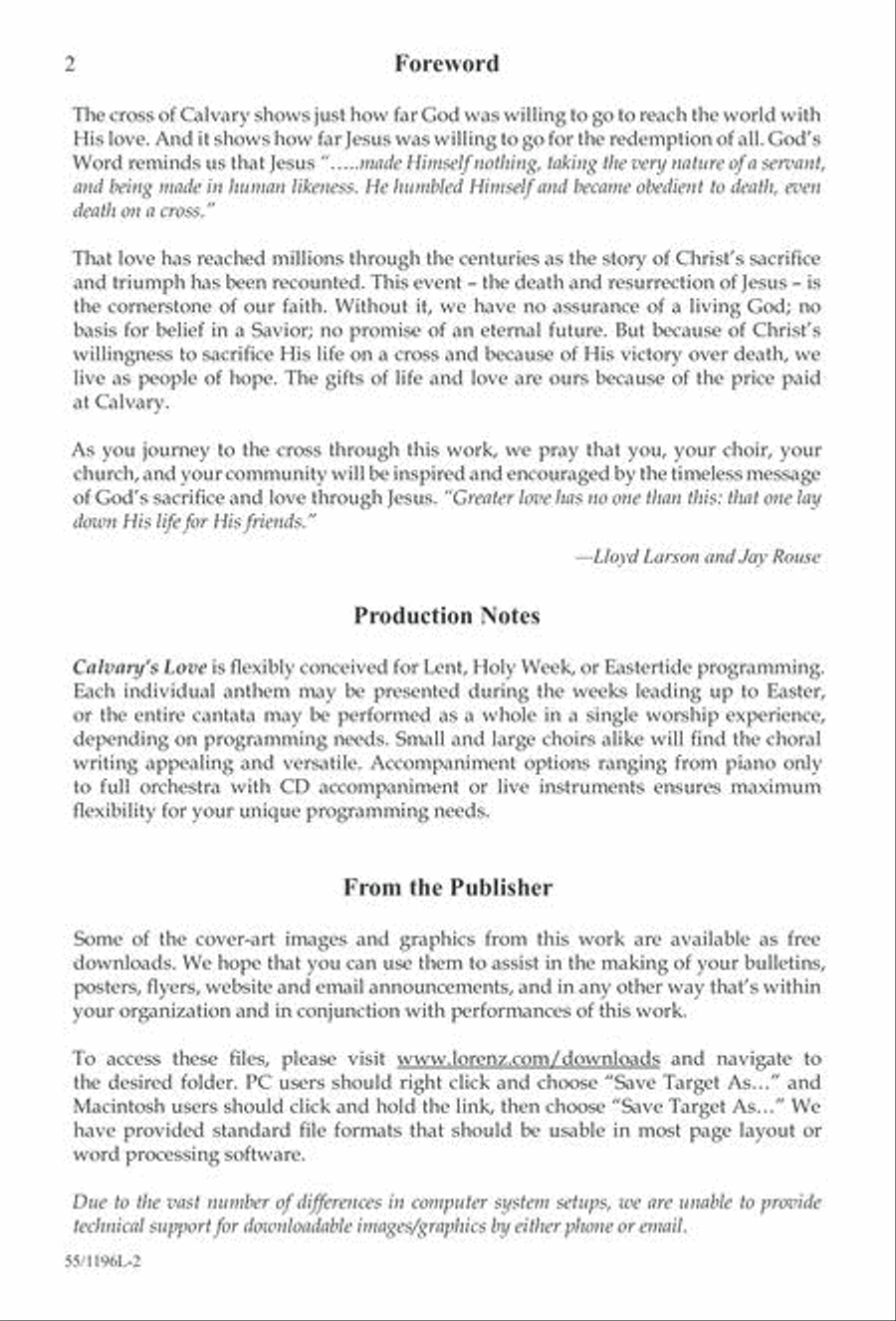 Calvary's Love - SAB Calvary's Love - SAB Divisi scores gallery preview page 2