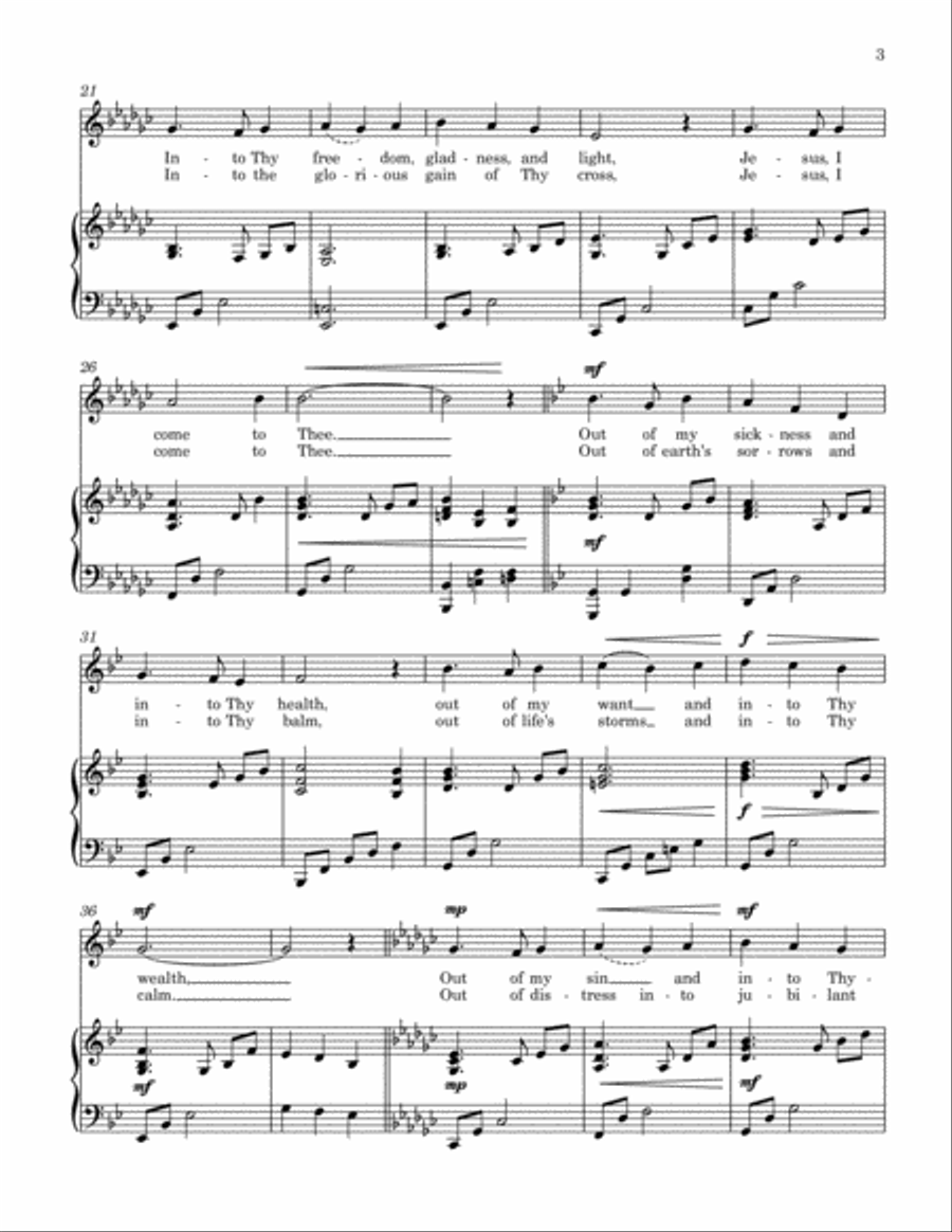 Jesus, I Come to Thee (Medium Low Voice) Low Voice scores gallery preview page 3