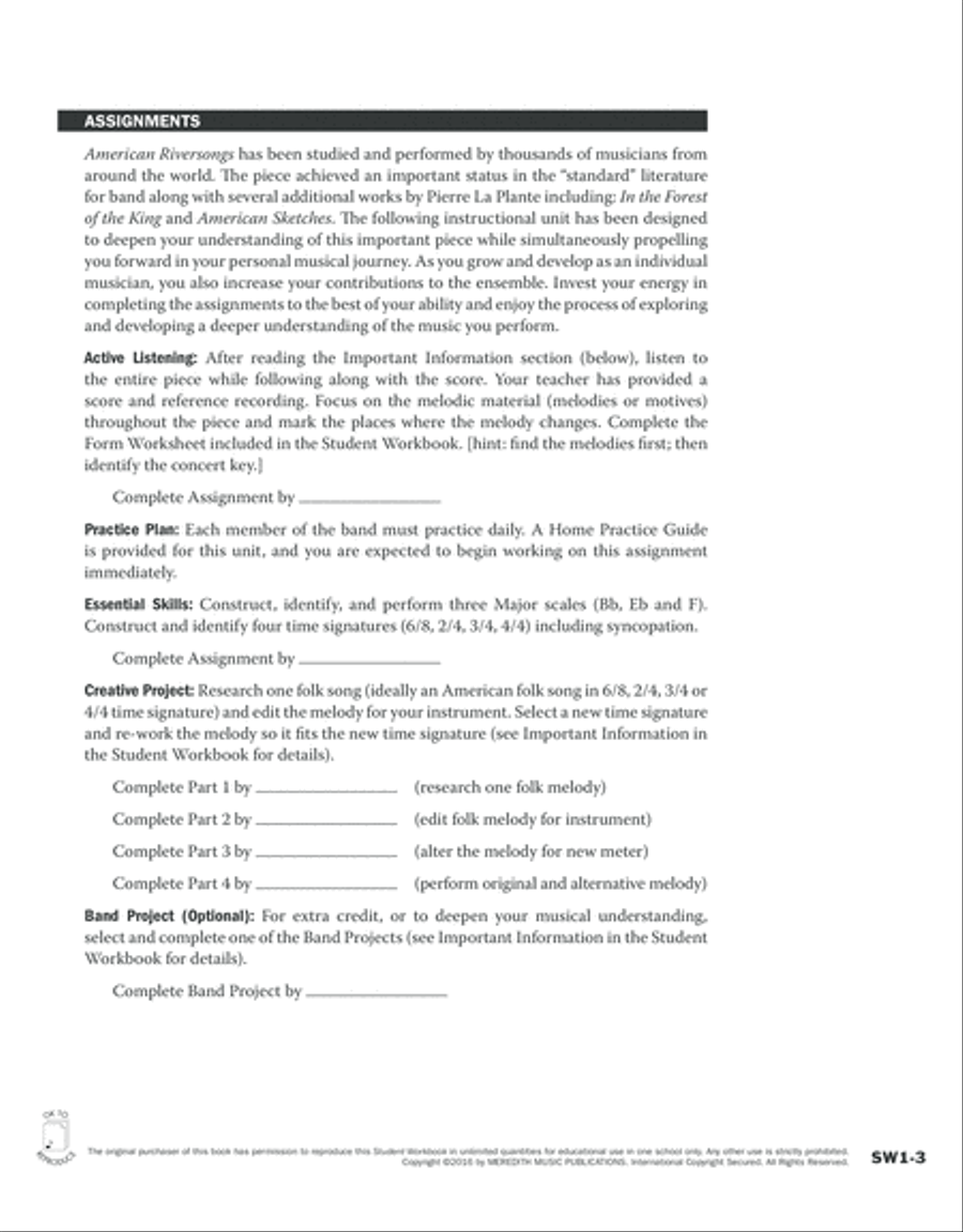 Guides to Band Masterworks, Vol. 6 - Student Workbook - American Riversongs Activity Books scores gallery preview page 3