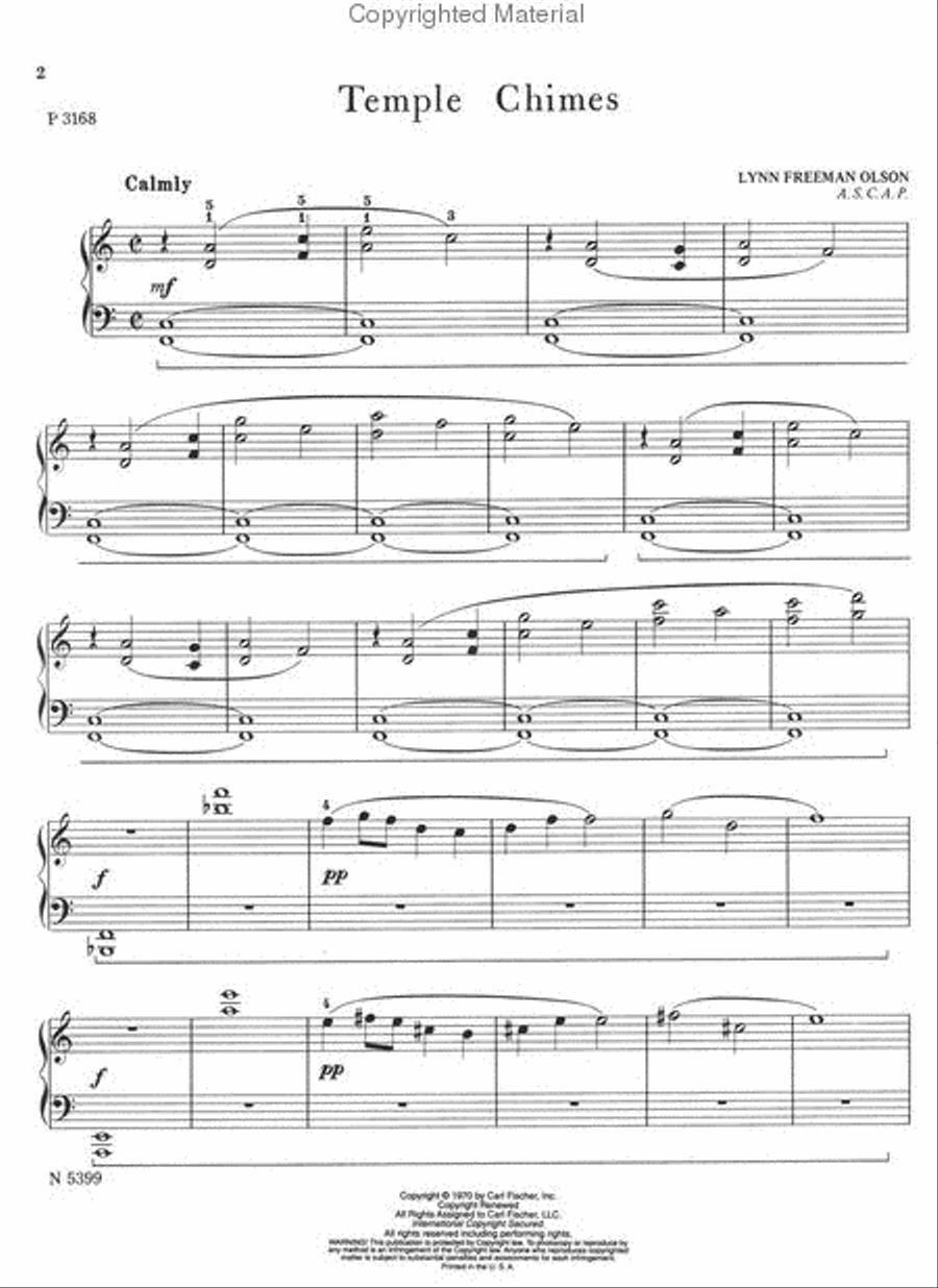 Temple Chimes Temple Chimes Easy Piano scores gallery preview page 2