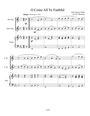 Book cover for O Come All Ye Faithful (alto and tenor sax duet) with optional piano accompaniment