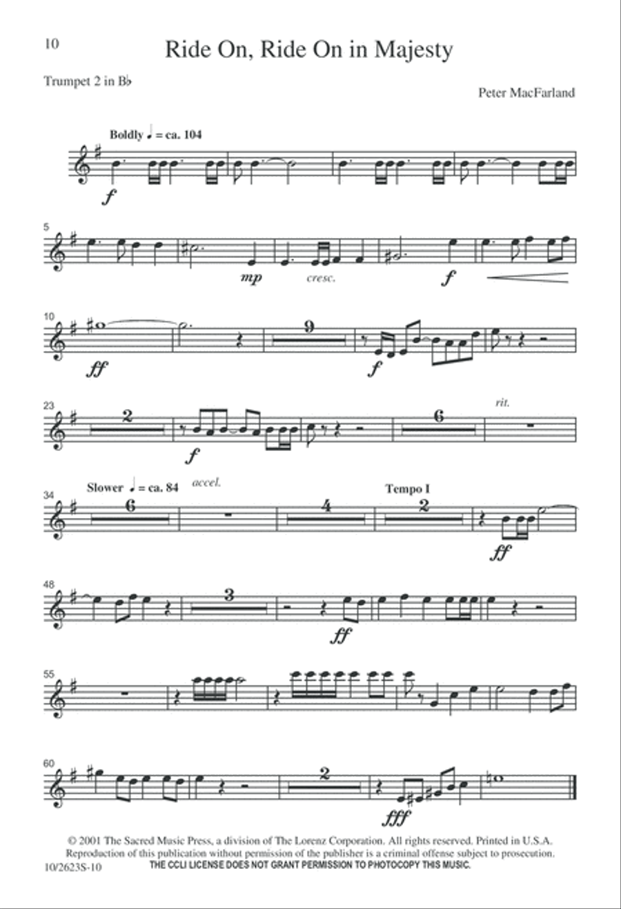 Ride on, Ride on in Majesty 4-Part scores gallery preview page 10