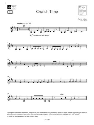Book cover for Crunch Time (Grade Initial, C1, from the ABRSM Violin Syllabus from 2024)