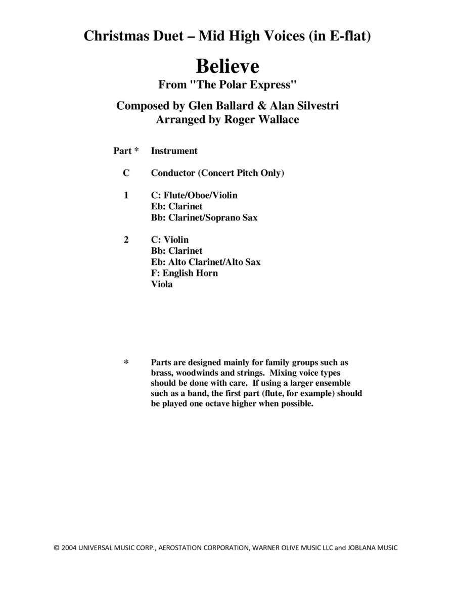 The Polar Express C Instrument scores gallery preview page 1