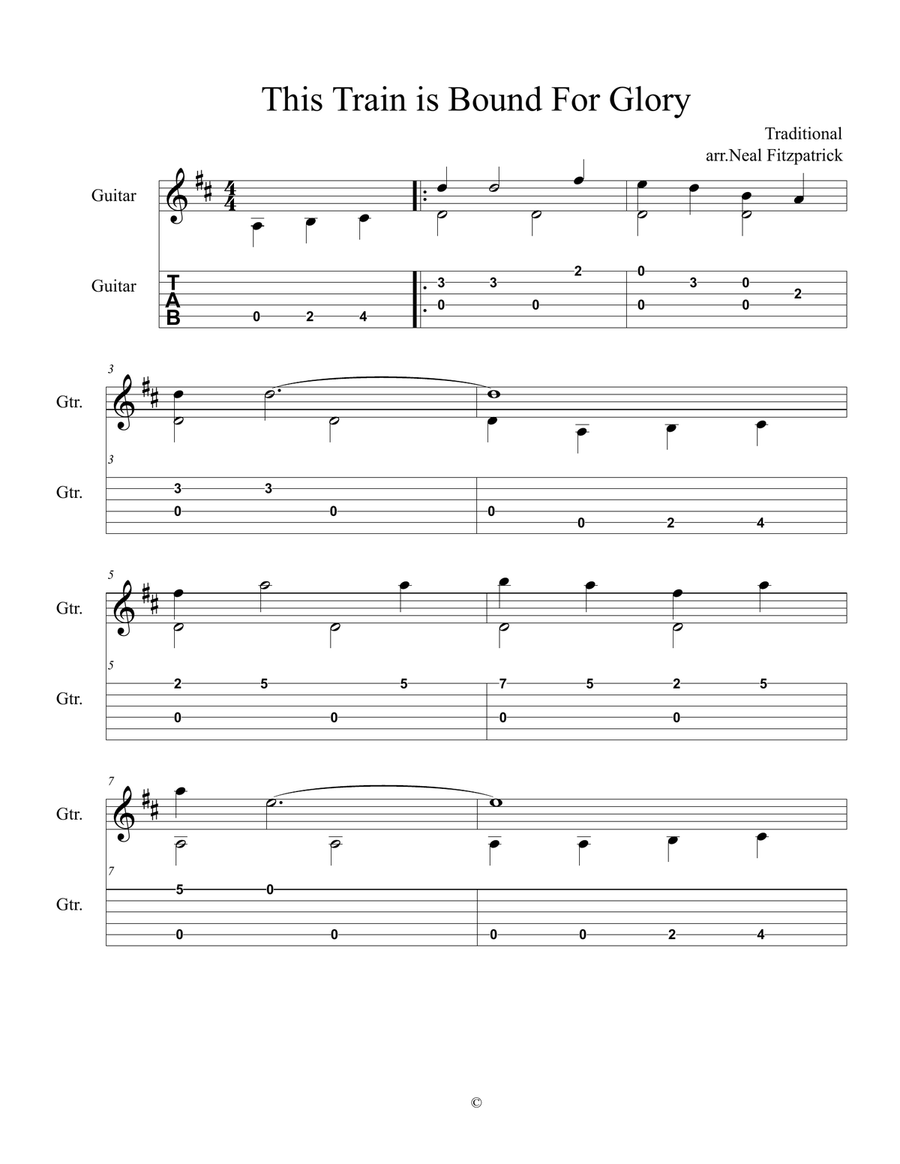 This Train Is Bound For Glory For Guitar Acoustic Guitar scores gallery preview page 1
