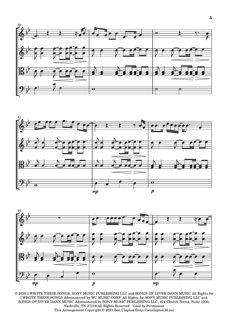 Starting Over String Quartet scores gallery preview page 5